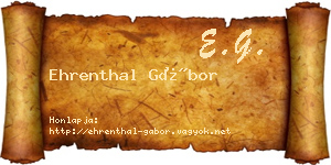 Ehrenthal Gábor névjegykártya